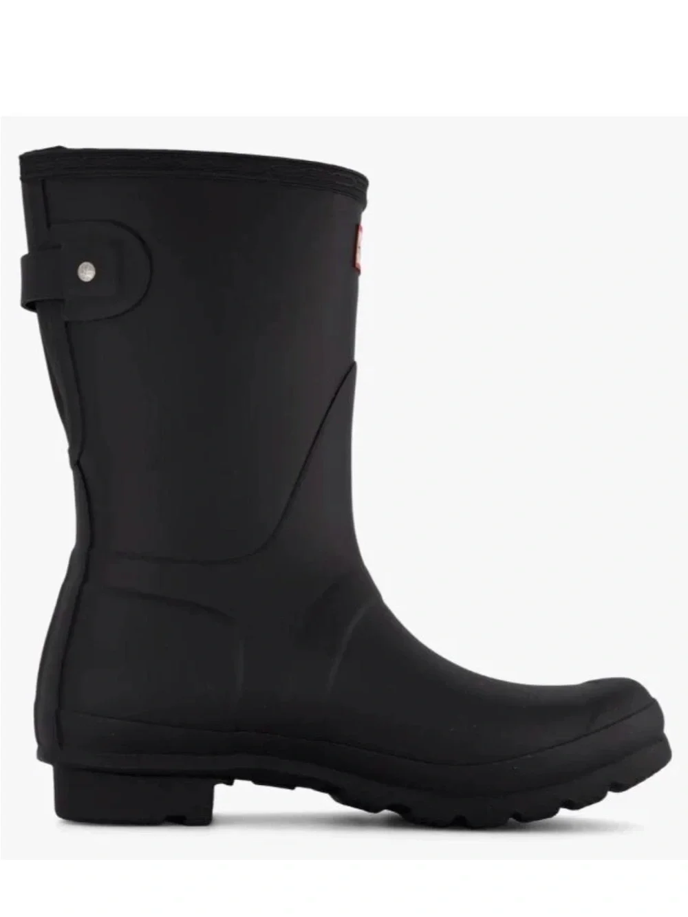 Hunter original Black Matte Short Rain Boots Side Buckle size 10 NEW WITH BOX